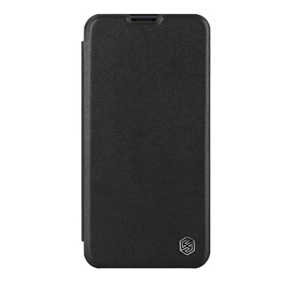 Nillkin Qin Pro bőr flip tok, iPhone 15 , Fekete