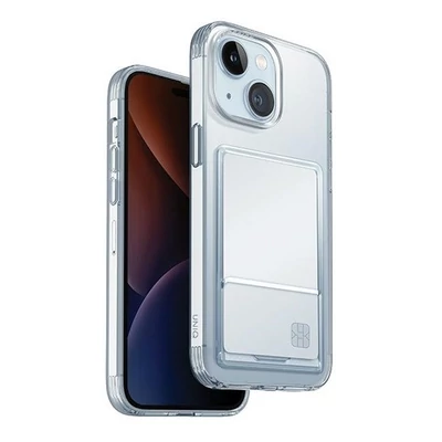 Uniq Air Fender Apple iPhone 15 kártyatartós tok, átlátszó