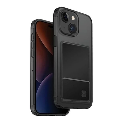 Uniq Air Fender Apple iPhone 15 kártyatartós tok, füstszürke