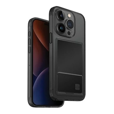 Uniq Air Fender Apple iPhone 15 Pro kártyatartós tok, szürke