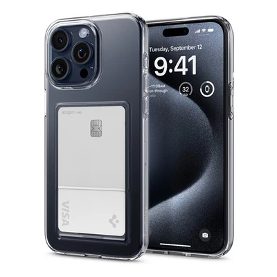 Spigen Crystal Slot Apple iPhone 15 Pro tok, Crystal Clear, átlátszó