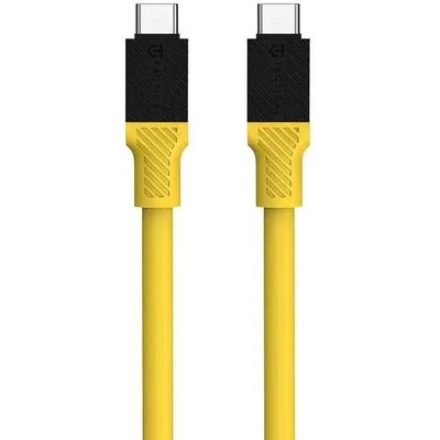 Tactical Fat Man USB-C / USB-C töltő- és adatkábel, 1m, sárga