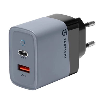 Tactical Microgrid töltő adapter USB-A+ USB-C, GaN, 45W, szürke