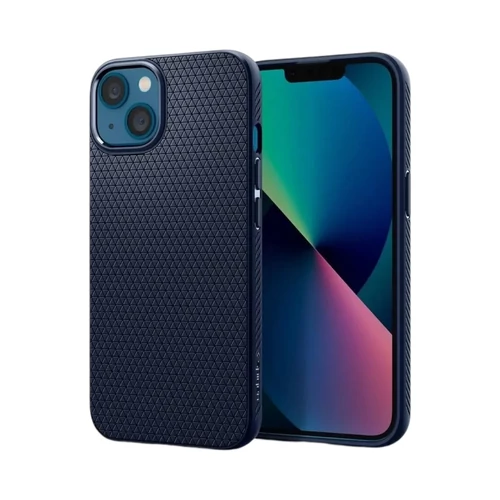 Spigen Liquid Air Ütésálló Szilikon Tok - Sötétkék, iPhone 13/14