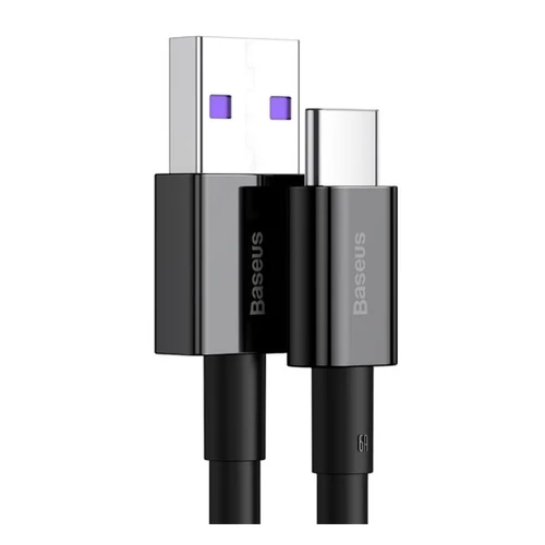 Baseus Superior USB-C gyorstöltő töltő- és adatkábel, 1m, fekete