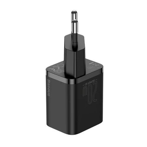 Baseus Super-Si hálózati gyorstöltő adapter USB-C, 20W, fekete