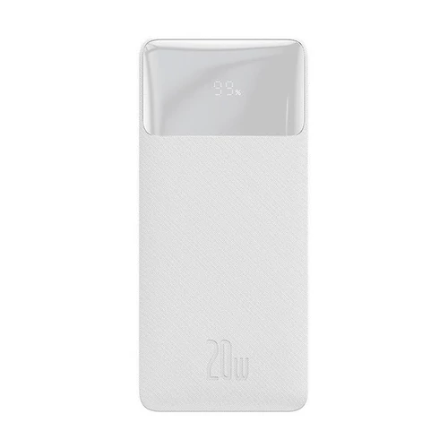 Baseus Bipow Power bank / külső akkumulátor, 30000mAh, 2xUSB, USB-C, 20W, fehér