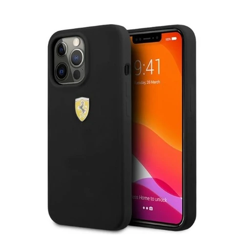 Ferrari Silicone Apple iPhone 13 Pro Magsafe hátlap tok, fekete